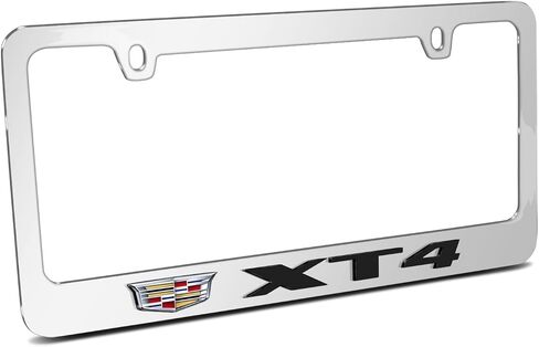 iPick Image for Cadillac XT4 in 3D on Mirror Chrome Metal License Plate Frame in Saudi Arabia