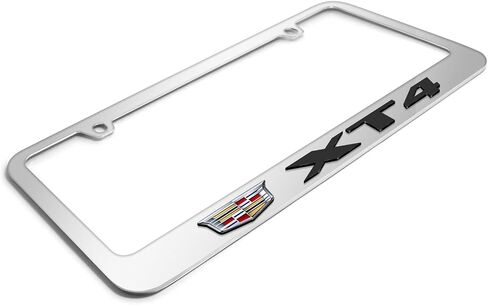 iPick Image for Cadillac XT4 in 3D on Mirror Chrome Metal License Plate Frame in Saudi Arabia
