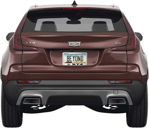 iPick Image for Cadillac XT4 in 3D on Mirror Chrome Metal License Plate Frame in Saudi Arabia