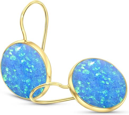 14K Gold Gemstone Earrings - Solid Gold Earrings -14K Gold Earrings for Women - Statement Earrings - Gold Dangle Earrings - Wedding Earrings for Brides - Gemstone Jewelry for Women in Kuwait