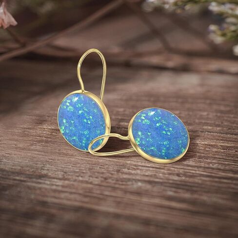 14K Gold Gemstone Earrings - Solid Gold Earrings -14K Gold Earrings for Women - Statement Earrings - Gold Dangle Earrings - Wedding Earrings for Brides - Gemstone Jewelry for Women in Kuwait