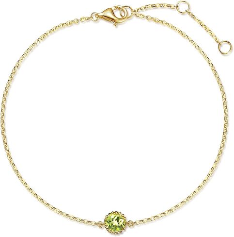 FANCIME 14K الذهب الأصفر الصلب الأحجار الكريمة الطبيعية حساسة صغيرتي سوار جوهرة الميلاد المجوهرات الجميلة الذكرى عيد الميلاد هدايا عطلة للنساء، 6 + 1.2 بوصة in Saudi Arabia