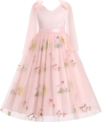 Flower Girl Dress Sleeveless Satin Princess Dress for Birthday Wedding Party Formal Pageant Dresses for Girls in Kuwait