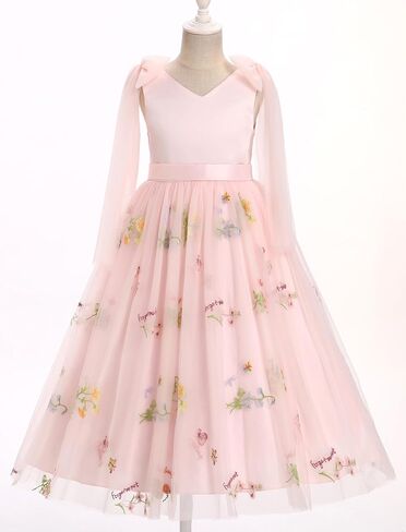 Flower Girl Dress Sleeveless Satin Princess Dress for Birthday Wedding Party Formal Pageant Dresses for Girls in Kuwait