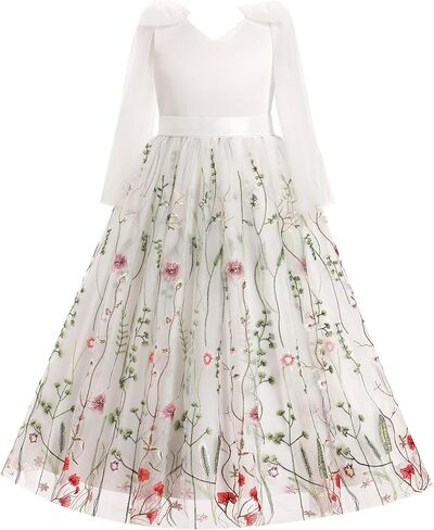 Flower Girl Dress Sleeveless Satin Princess Dress for Birthday Wedding Party Formal Pageant Dresses for Girls in Kuwait