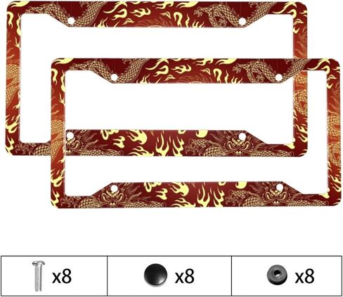 Cute Cartoon Ladybugs License Plate Frames for Women Men Universal License Plate Cover Auto Decorative Solid Rust-Proof Aluminum Car Tag Holder with 2 Holes and Screws Car Accessories 2 Pack in Kuwait