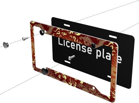 Cute Cartoon Ladybugs License Plate Frames for Women Men Universal License Plate Cover Auto Decorative Solid Rust-Proof Aluminum Car Tag Holder with 2 Holes and Screws Car Accessories 2 Pack in Kuwait