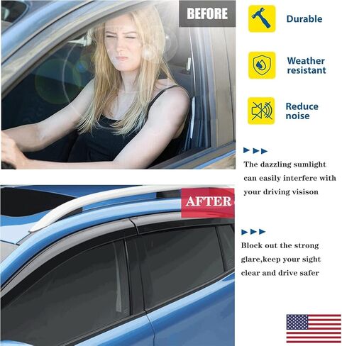 Sun Rain Guard Window Visors Vent Deflectors for Chevrolet Equinox 2018 2019 2020 2021 2022 Smoke 4pcs in Kuwait