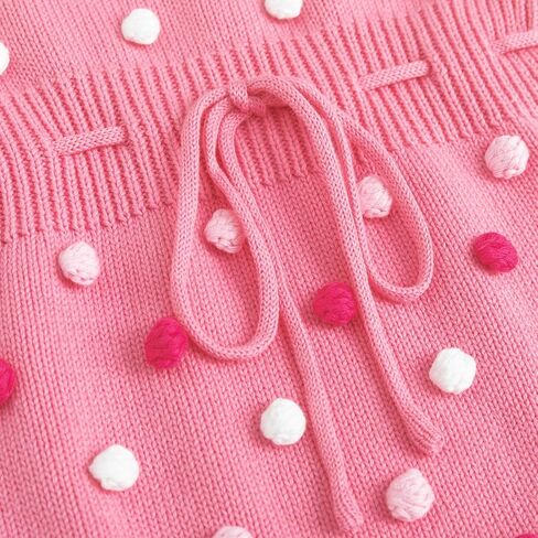 Simplee kids Baby Girl Kint Romper Fall Sleeveless Pompoms Rompers Newborn Little Girl Overall Jumpsuit Outfits in Kuwait