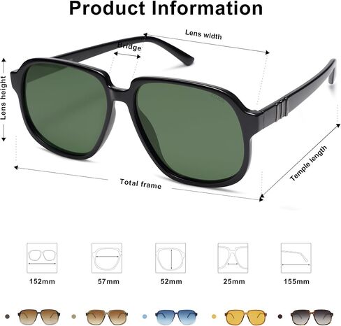 SOJOS Retro Vintage Square Polarized Sunglasses for Women Men 70s 80s Oversized Shades SJ2272 in Saudi Arabia