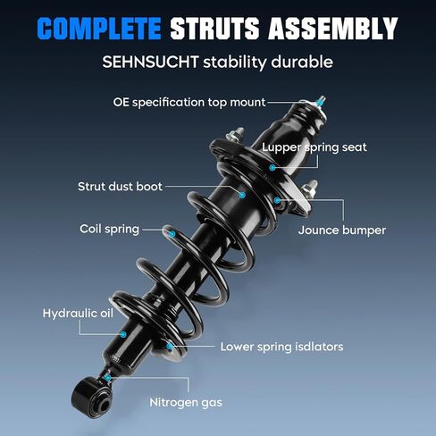 Rear Spring Strut Shock Absorber Fit for Honda Civic 2001 2002 2003 2004 2005(Exc. SI/SIR), Complete w/Coil Springs Struts Shocks Absorbers Replace for 171340L, 171340R in Saudi Arabia