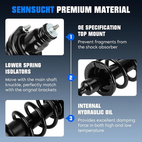 Rear Spring Strut Shock Absorber Fit for Honda Civic 2001 2002 2003 2004 2005(Exc. SI/SIR), Complete w/Coil Springs Struts Shocks Absorbers Replace for 171340L, 171340R in Saudi Arabia