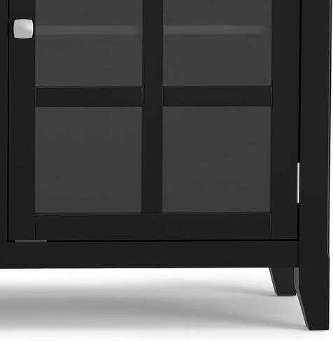 SIMPLIHOME Acadian SOLID WOOD 62 inch Wide Rustic Wide Storage Cabinet in Brunette Brown, with 3 Tempered Glass Doors, 3 Adjustable Shelves in Saudi Arabia