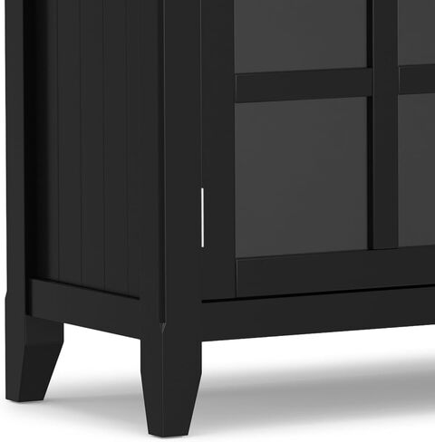 SIMPLIHOME Acadian SOLID WOOD 62 inch Wide Rustic Wide Storage Cabinet in Brunette Brown, with 3 Tempered Glass Doors, 3 Adjustable Shelves in Saudi Arabia