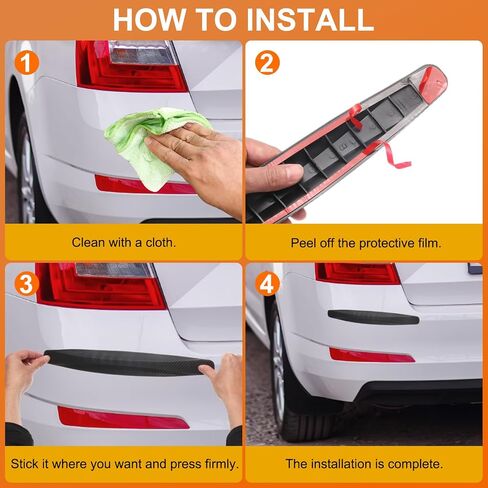 HARFINGTON 8pcs Car Bumper Guard Strip Anti-Collision Anti-Scratch Bumper Protector Trim Universal Front and Rear Bumper Guard for Cars SUV Pickup Truck, Black in Saudi Arabia