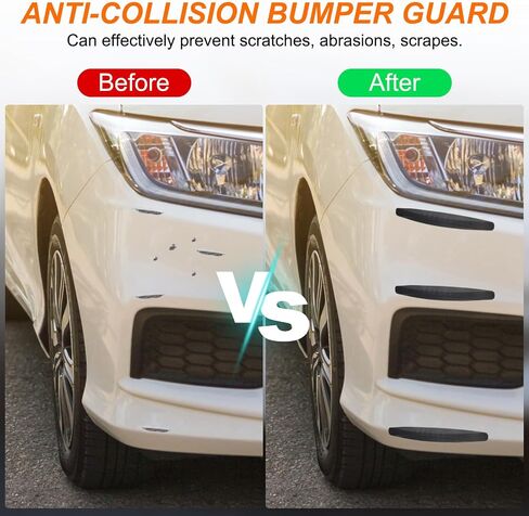 HARFINGTON 8pcs Car Bumper Guard Strip Anti-Collision Anti-Scratch Bumper Protector Trim Universal Front and Rear Bumper Guard for Cars SUV Pickup Truck, Black in Saudi Arabia