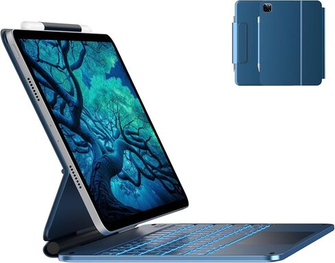 حافظة لوحة مفاتيح typecase لجهاز iPad Pro 13 بوصة (M4) 2024، لوحة مفاتيح سحرية مع إضاءة خلفية 11 لونًا لجهاز iPad Pro 13، حافظة لوحة مفاتيح مع حامل أقلام رصاص، لوحة تتبع متعددة اللمس، حامل مغناطيسي سهل الضبط، أرجواني فاتح in Kuwait