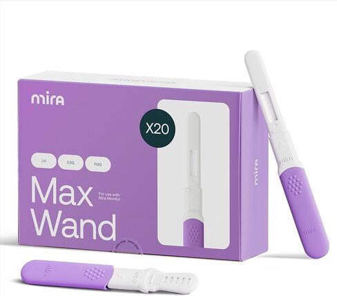 Mira Fertility MAX Wands, Ovulation Test Strips for Women, Predict & Confirm Ovulation at Home, Track PdG, LH and E3G, Use with The Digital Mira Fertility Monitor Kit + App, 20 Tests in Kuwait