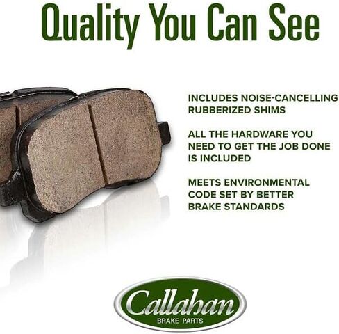 Callahan Brake Parts Brake Kit for Buick LaCrosse 2019, Chevrolet Equinox 2018-2021, GMC Terrain 2021 Front and Rear Replacement Brake Rotors with Ceramic Brake Pads EBYK038539 in Saudi Arabia