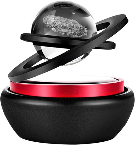 Solar Energy Car Air Freshener, Rotatable Aromatherapy Diffuser with Crystal Ball, Automatic Rotate Automotive Dashboard Decoration, Vehicle Interior Accessories for Cars Home Office (Red) in Saudi Arabia