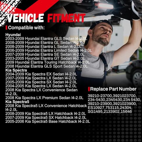 234-5430 مستشعر الأكسجين O2 5 أسلاك المنبع متوافق مع 2003-2009 Hyundai Elantra 2.0L، Kia 2004-2009 Spectra 2005-2009 Kia Spectra5 2.0L-L4، استبدل 39210-23700 39210-23900 in Kuwait
