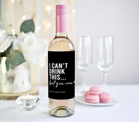 Pregnancy Announcement Wine Labels - Baby Coming Soon Announcement for Partner, Parents, Grand Parents, Auntie, Cousin & Friends - Alternative to Card - Baby Reveal Wine Label (Pack of 2) in Saudi Arabia