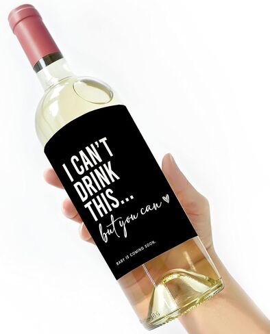 Pregnancy Announcement Wine Labels - Baby Coming Soon Announcement for Partner, Parents, Grand Parents, Auntie, Cousin & Friends - Alternative to Card - Baby Reveal Wine Label (Pack of 2) in Saudi Arabia