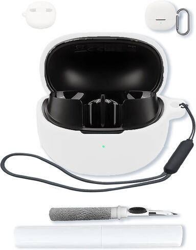 متوافق مع سماعات الأذن اللاسلكية QCY MeloBuds Pro True Wireless (2024) غطاء حماية من السيليكون الناعم مع سلسلة مفاتيح ومجموعة تنظيف وحبل قصير، غطاء مقاوم للصدمات لسماعات الأذن QCY MeloBuds Pro - أسود in Saudi Arabia