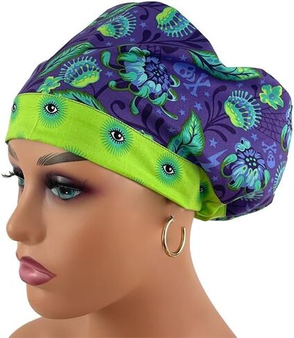 European Style Scrub Cap – Tiny Creatures/Wicked Eyes - Scrub Hat for Women & Men tie Back | Working Cap with Holder. Scrub Hats for Women, Nurses Hats | Dr. Hats in Saudi Arabia