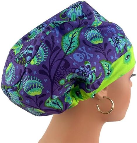 European Style Scrub Cap – Tiny Creatures/Wicked Eyes - Scrub Hat for Women & Men tie Back | Working Cap with Holder. Scrub Hats for Women, Nurses Hats | Dr. Hats in Saudi Arabia