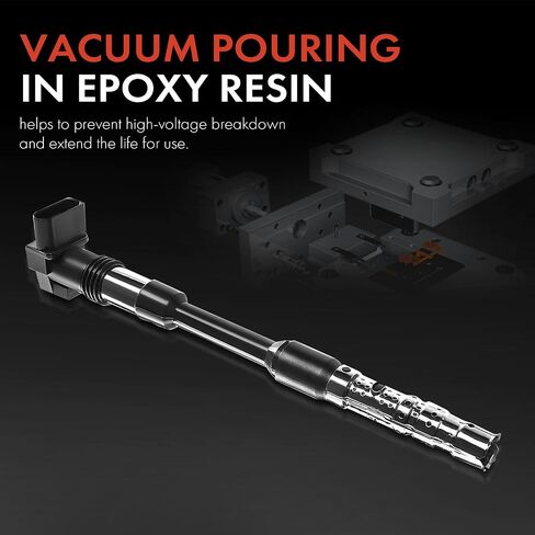 A-Premium Ignition Coil Packs of 6 Compatible with Volkswagen EuroVan 2001 2002 2003 V6 2.8L in Saudi Arabia