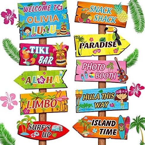 20 Pieces Pool Party Sign Hawaiian Luau Party Signs Tropical Summer Birthday Party Supplies Photo Props Backdrop Decoration Splish Splash Birthday Cutouts Beach Party Decor in Kuwait