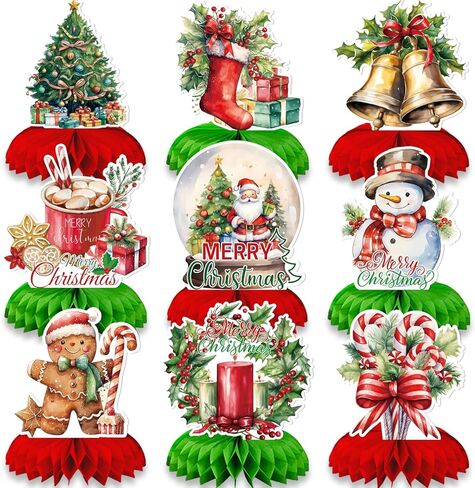 9 Pcs Valentine's Day Honeycomb Centerpieces - Romantic Red & Pink Table Topper Decorations, Assorted Love-Themed Ornaments Signs, Heart & Kiss XOXO Designs for Sweetheart, Wedding Party Supplies in Kuwait