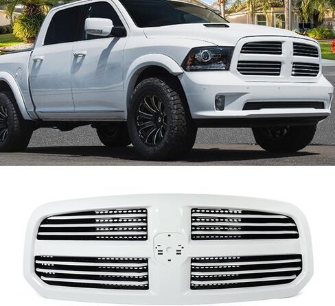 MIC Front Grille Grill Compatible with 2013-2018 Ram 1500 Big Horn (Bright White) in Saudi Arabia
