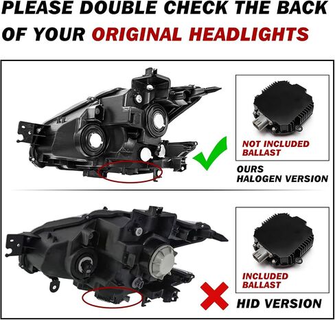 JSBOYAT Halogen Headlight Assembly for 2009-2014 Nissan Maxima 4-Door Sedan Headlamp Driver and Passenger Side (Chrome Housing with Amber Reflector) in Saudi Arabia