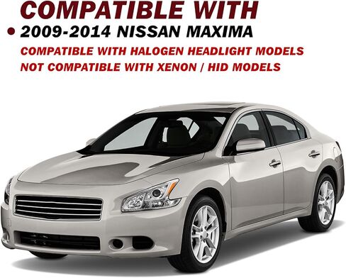 JSBOYAT Halogen Headlight Assembly for 2009-2014 Nissan Maxima 4-Door Sedan Headlamp Driver and Passenger Side (Chrome Housing with Amber Reflector) in Saudi Arabia