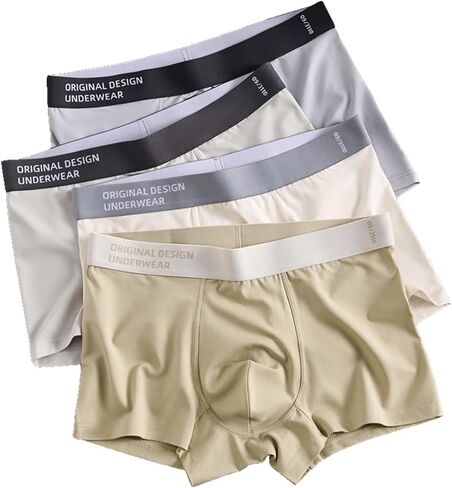 4-Piece Men's Boxer Briefs Set – Mixed Color Polyester Blend Briefs for Casual Wear in Saudi Arabia