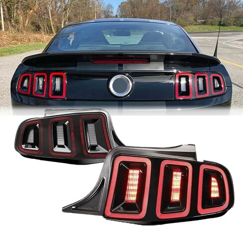 LED Sequential Tail Lights for Ford Mustang 2010 2011 2012 2013 2014 - Red Lens, OE Replacement Pair (Left & Right) in Saudi Arabia