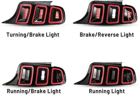 LED Sequential Tail Lights for Ford Mustang 2010 2011 2012 2013 2014 - Red Lens, OE Replacement Pair (Left & Right) in Saudi Arabia