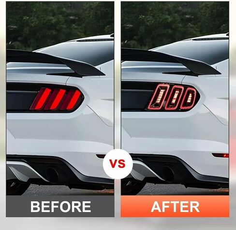 LED Sequential Tail Lights for Ford Mustang 2010 2011 2012 2013 2014 - Red Lens, OE Replacement Pair (Left & Right) in Saudi Arabia