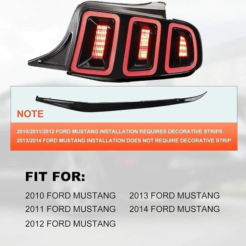 LED Sequential Tail Lights for Ford Mustang 2010 2011 2012 2013 2014 - Red Lens, OE Replacement Pair (Left & Right) in Saudi Arabia