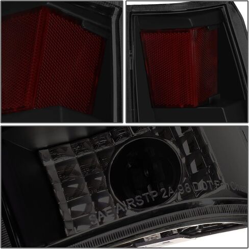 مصابيح خلفية LED من سلسلة السيارات متوافقة مع 1988-2000 Chevy Tahoe Blazer GMC Yukon Suburban C/K Pickup، مصابيح الفرامل العكسية مع شريط LED C-Tube، جانب السائق والراكب، عدسات مدخنة من الكروم in Saudi Arabia