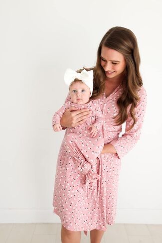 Posh Peanut Knotted Newborn Gown - Newborn Gowns For Girls, Baby Sleep Gown - Baby Girl Gowns 0-3 Months, Baby Knotted Gowns Dusty Rose in Kuwait