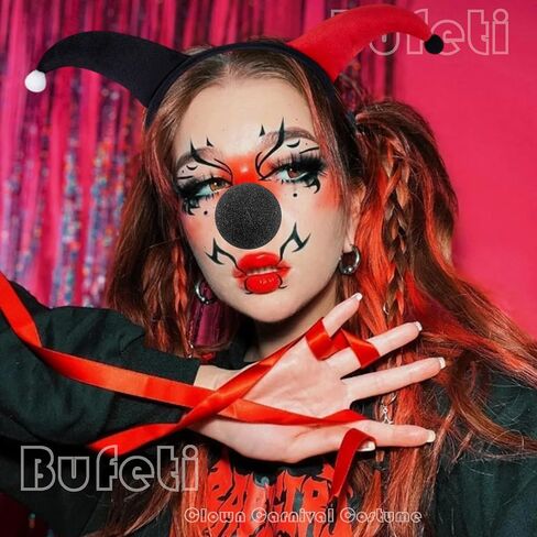 Halloween Clown Headband Nose Set Funny Cosplay Dress Up Costume Hair Accessories for Carnival Party Supplies in Saudi Arabia
