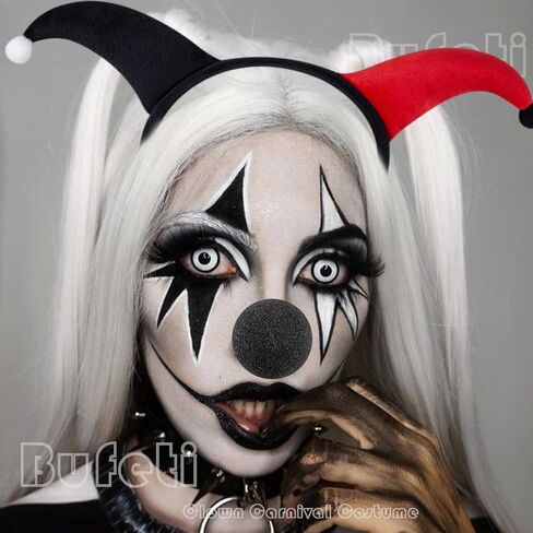 Halloween Clown Headband Nose Set Funny Cosplay Dress Up Costume Hair Accessories for Carnival Party Supplies in Saudi Arabia