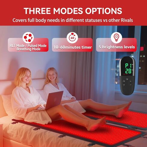 Full Body Red Light Therapy Blanket Mat, 660nm 880nm Infrared Red Light Therapy for Full Body, 2580 LEDs, Black PRO. in Saudi Arabia