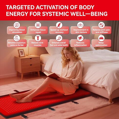 Full Body Red Light Therapy Blanket Mat, 660nm 880nm Infrared Red Light Therapy for Full Body, 2580 LEDs, Black PRO. in Saudi Arabia