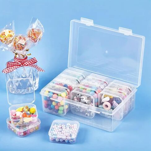 15 Grid Organizers Plastic Storage Containers Transparent Rectangle Bead Storage Box with Hinged Lid Clear Craft Supply Case in Saudi Arabia