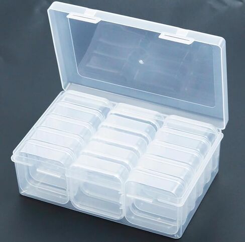 15 Grid Organizers Plastic Storage Containers Transparent Rectangle Bead Storage Box with Hinged Lid Clear Craft Supply Case in Saudi Arabia