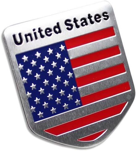 Generic Car Racing Sports US USA American Flag Shield Emblem Badge Decal Sticker in Saudi Arabia